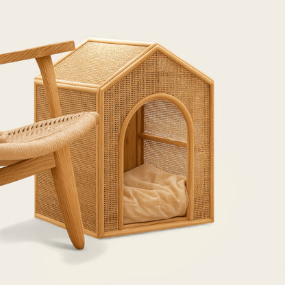 Cabane pour Chien<br>en Bois et Osier