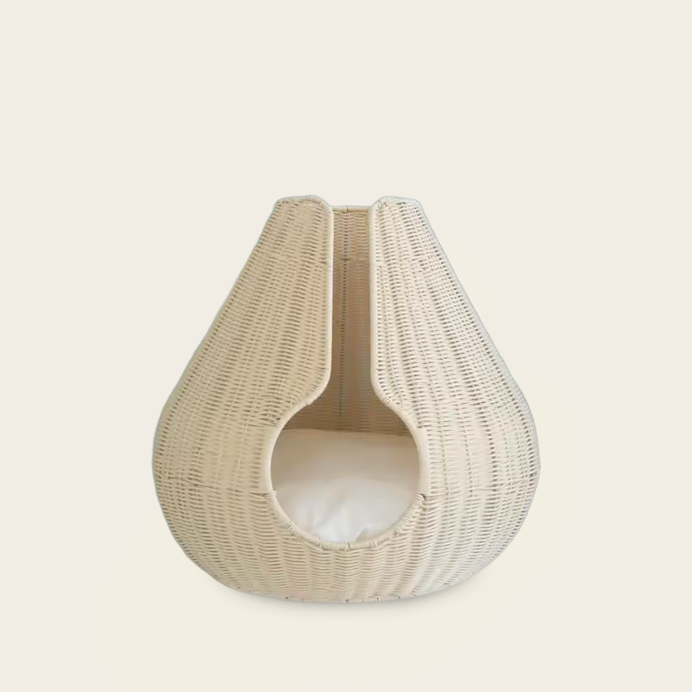 Panier Design<br>en Osier pour Chat