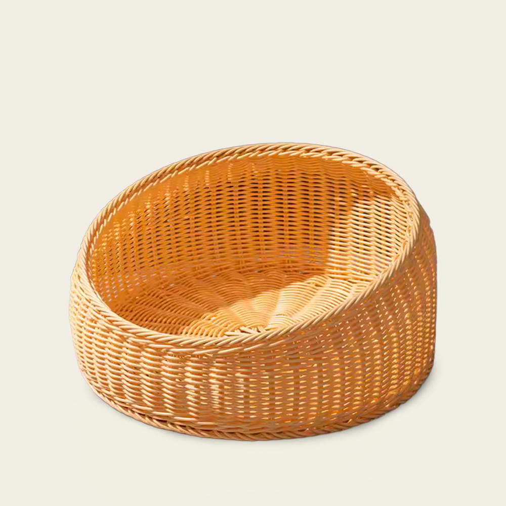 Panier Rond<br>en Osier pour Chat