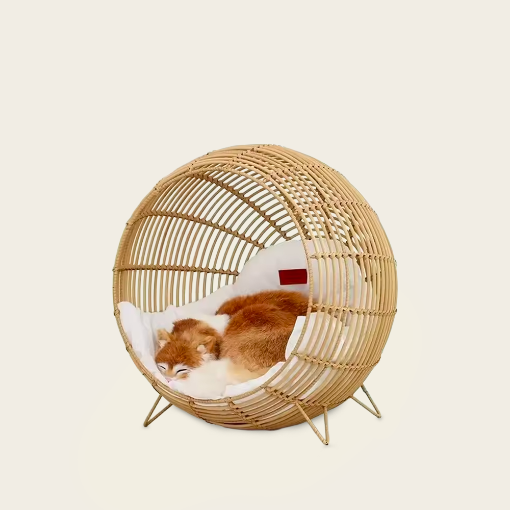 Panier en Osier<br>sur Pied pour Chat