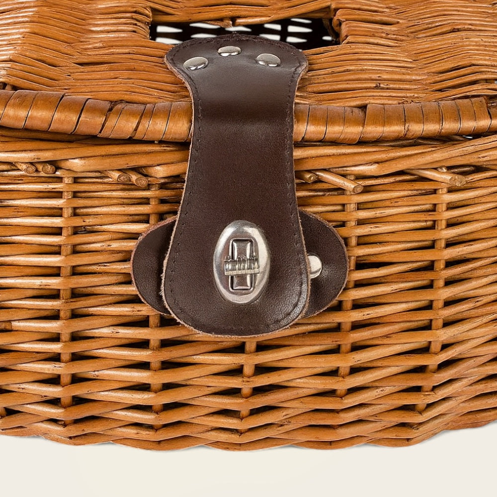 Panier de Pêche en Osier<br>avec Couvercle