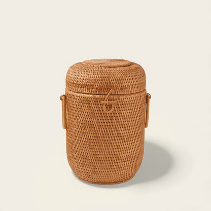 Panier en Osier avec Anses<br>et Couvercle