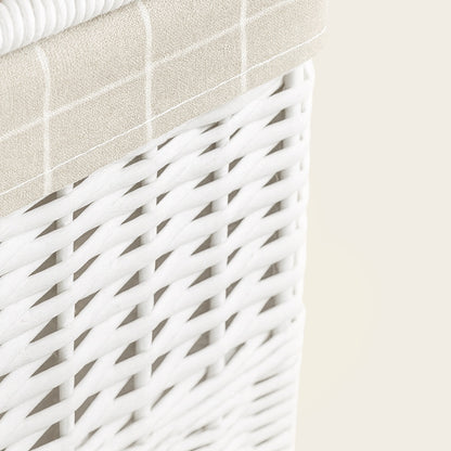 Panier Blanc en Osier<br>avec Couvercle