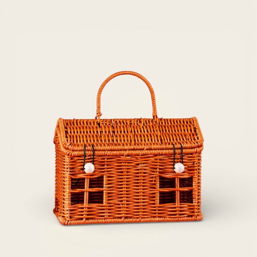 Panier en Osier<br>en Forme de Maison
