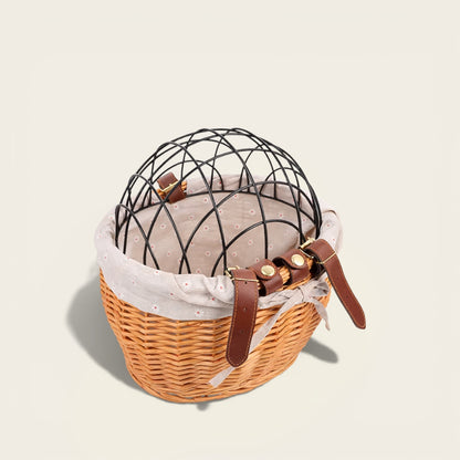 Panier de Vélo en Osier<br>pour Chien