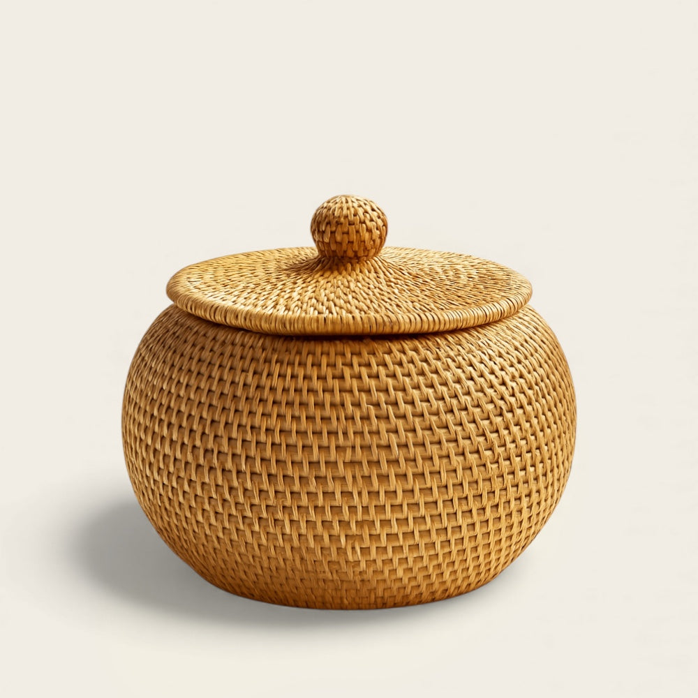 Panier osier pour oeufs avec couvercle