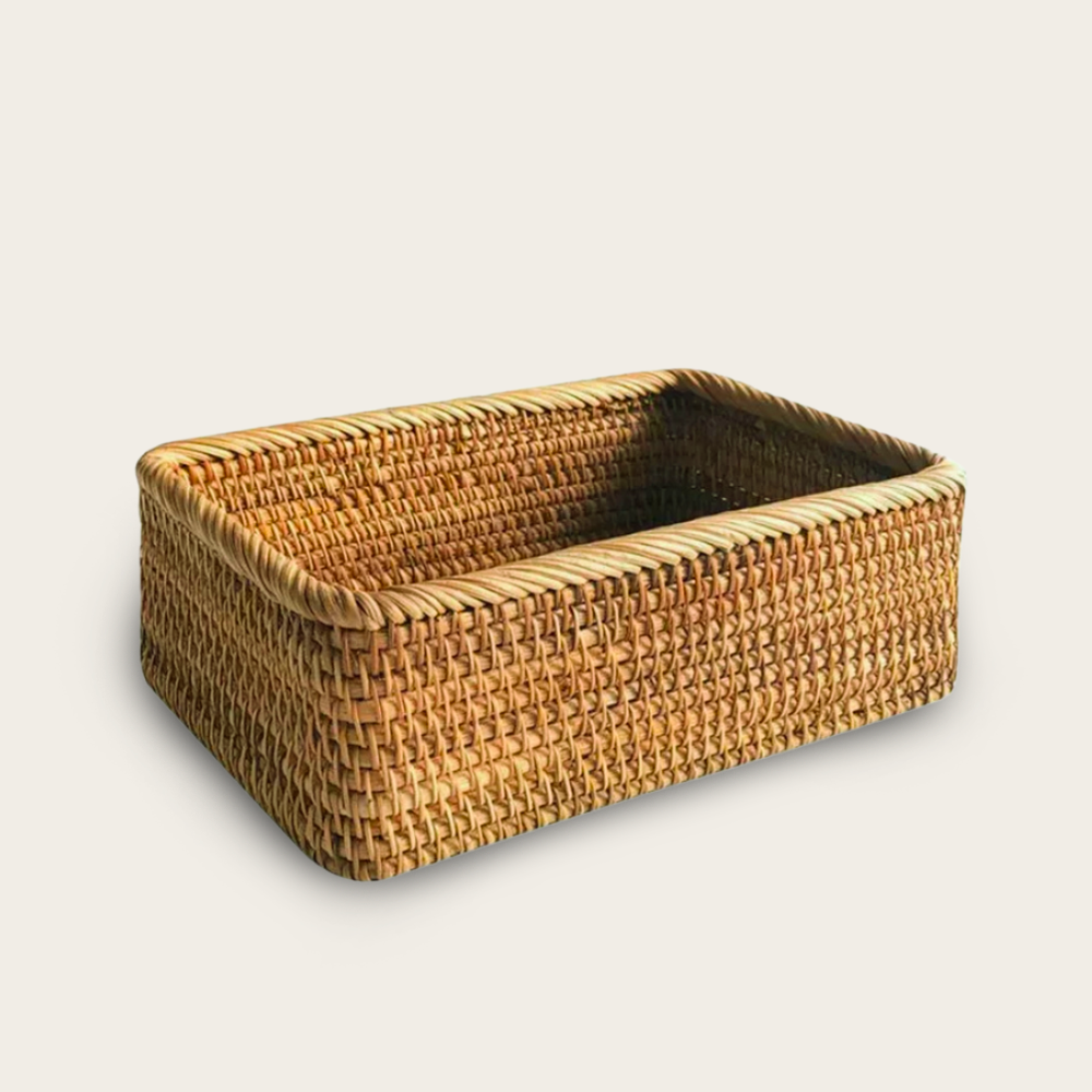 Panier en osier<br>pour salle de bain