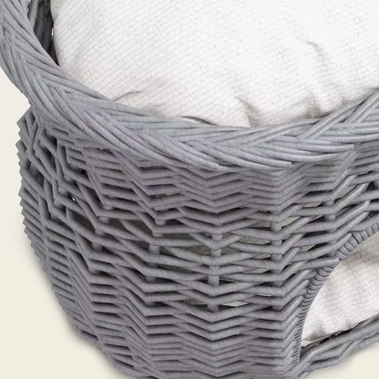 Panier Gris en Osier<br>pour Chat