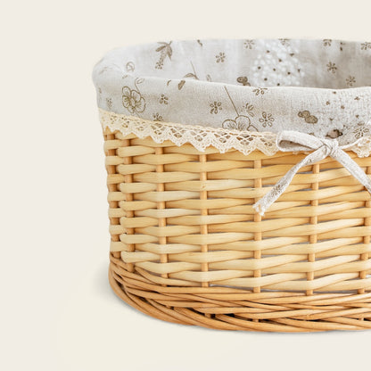 Ancien Panier en Osier<br>avec Couvercle