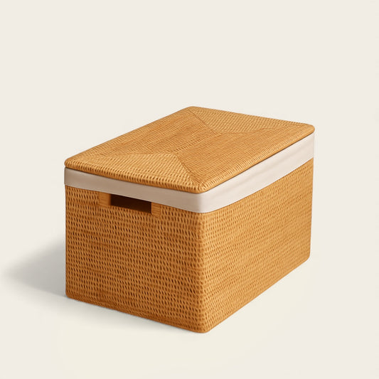 Panier en Osier avec Couvercle<br>et Poignées