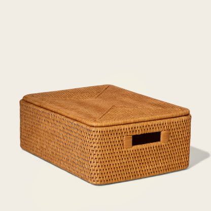 Panier en Osier<br>avec Couvercle Large