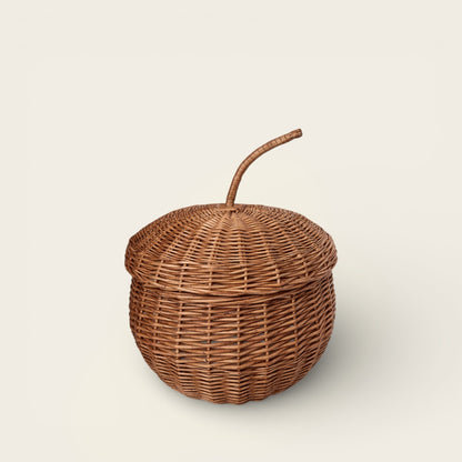 Panier en Osier<br>en Forme de Citrouille