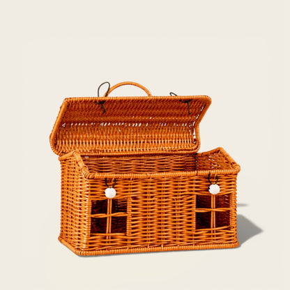 Panier en Osier<br>en Forme de Maison