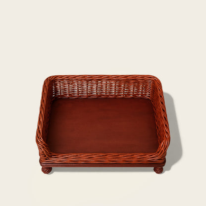 Panier en Osier Foncé<br>pour Chien