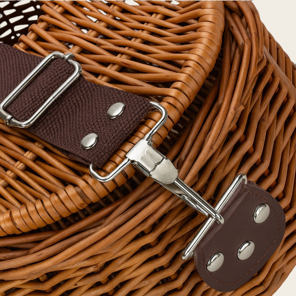 Panier de Pêche en Osier<br>avec Couvercle