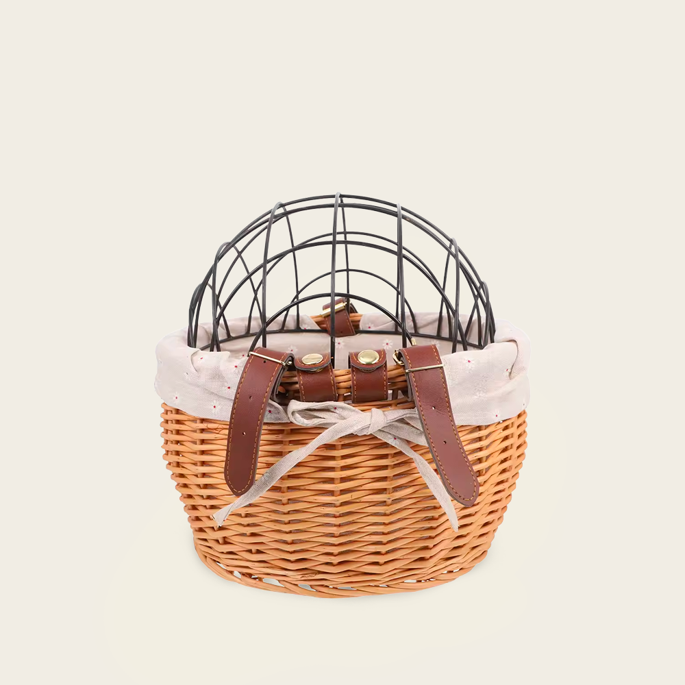 Panier à Vélo<br>en Osier pour Chat