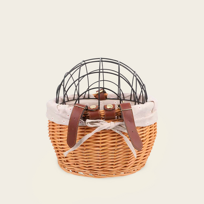 Panier à Vélo<br>en Osier pour Chat