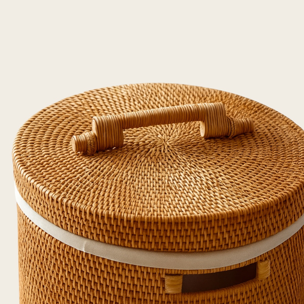 Panier Vertical en Osier<br>avec Couvercle