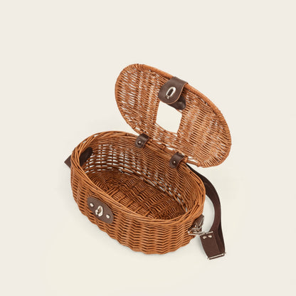 Panier de Pêche en Osier<br>avec Couvercle