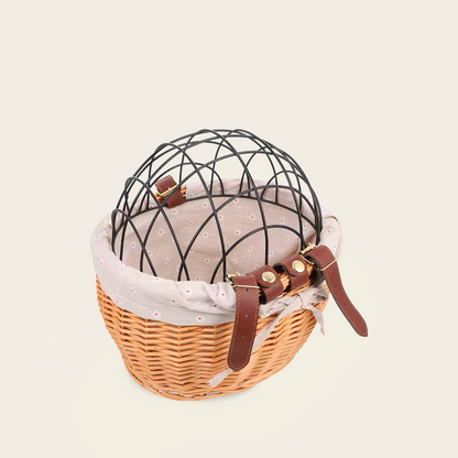 Panier à Vélo<br>en Osier pour Chat