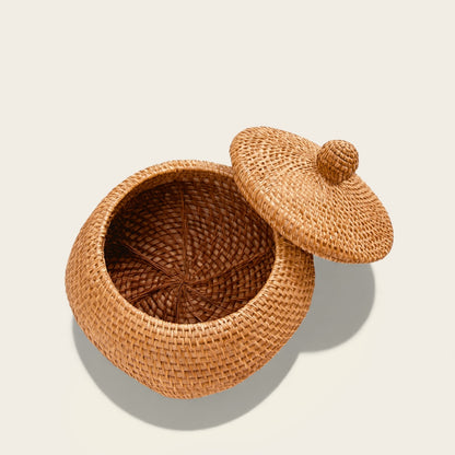 Panier osier pour oeufs avec couvercle