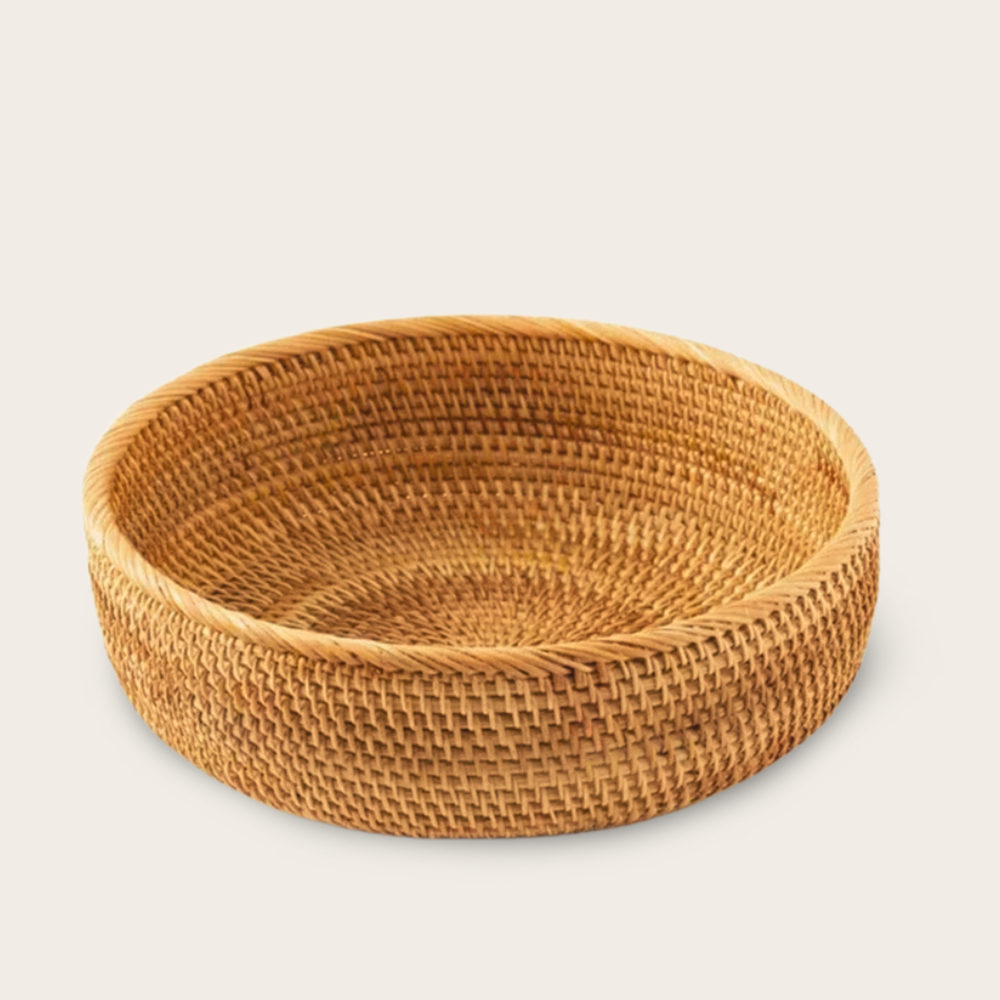 Panier en osier<br>pour salle de bain
