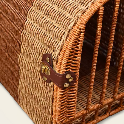 Panier de Transport<br>en Osier pour Chat