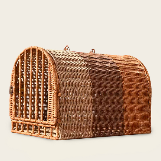 Panier de Transport<br>en Osier pour Chat