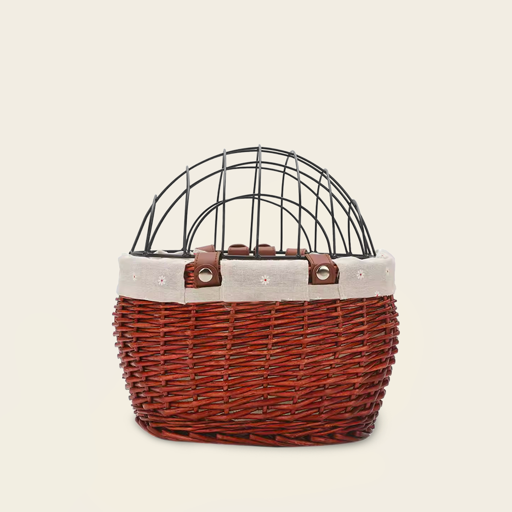 Panier à Vélo<br>en Osier pour Chat