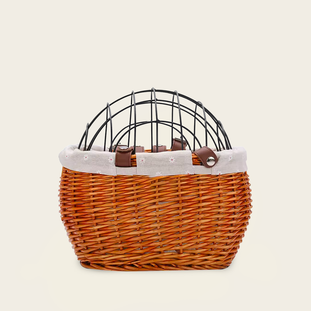 Panier à Vélo<br>en Osier pour Chat
