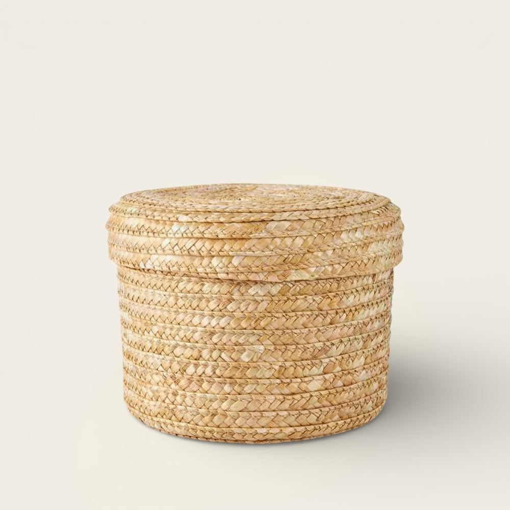 Petit Panier Esprit Osier<br>avec Couvercle