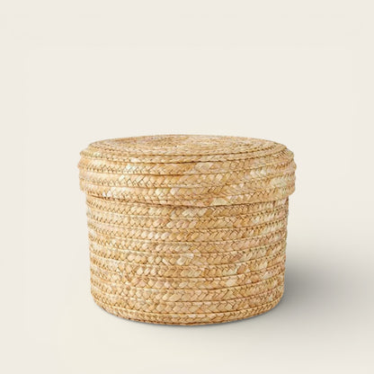 Petit Panier Esprit Osier<br>avec Couvercle