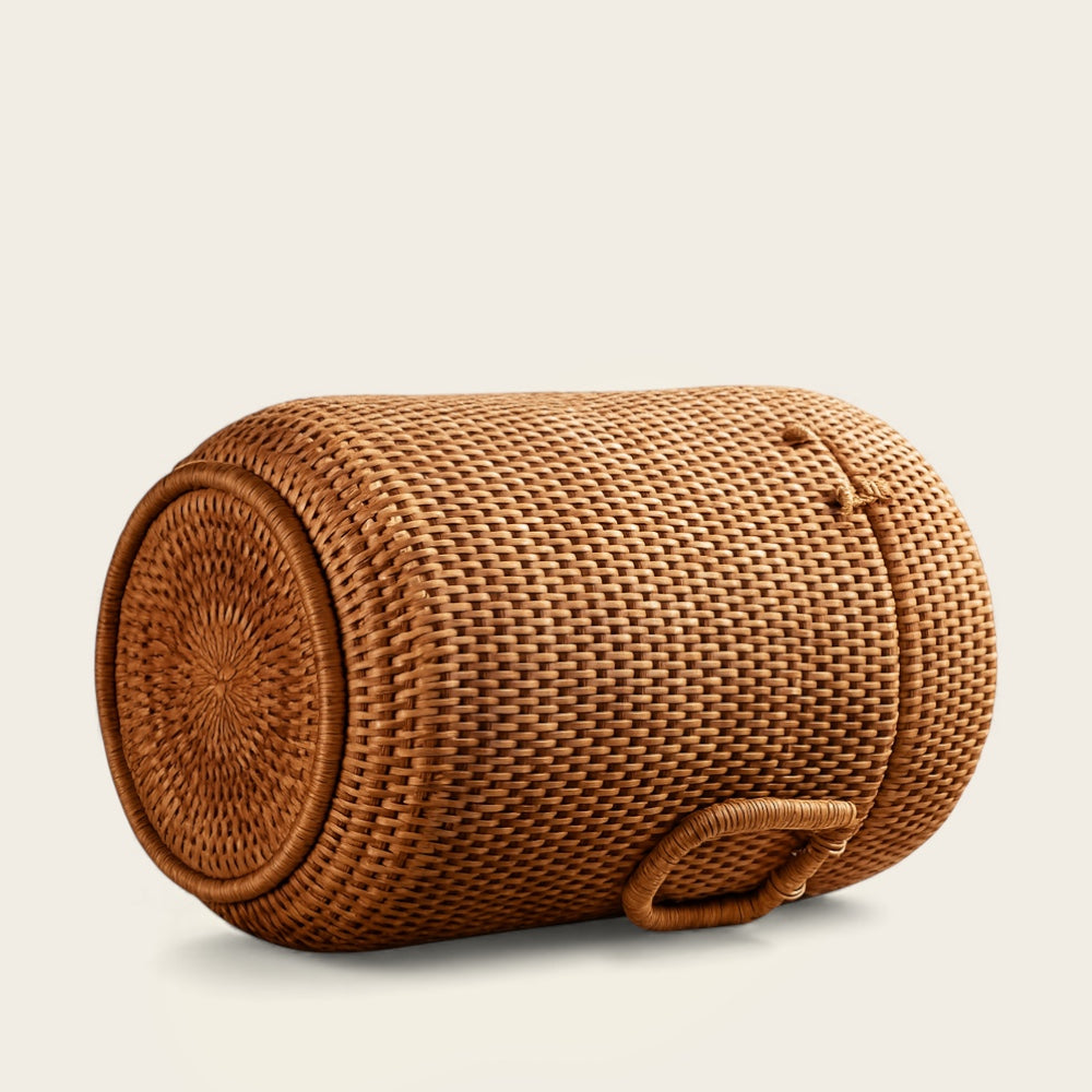 Panier en Osier avec Anses<br>et Couvercle