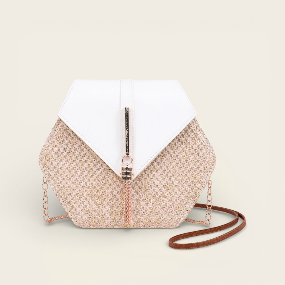 Sac pour Femme<br>en Osier et Cuir