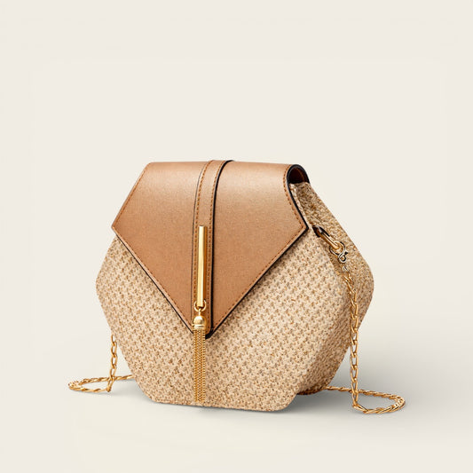 Sac pour Femme<br>en Osier et Cuir