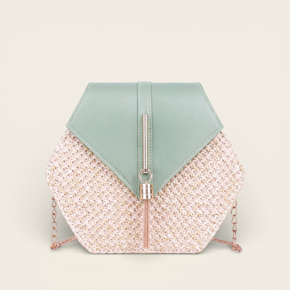 Sac pour Femme<br>en Osier et Cuir