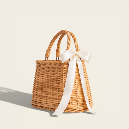 Sac à Panier<br>en Osier pour Femme