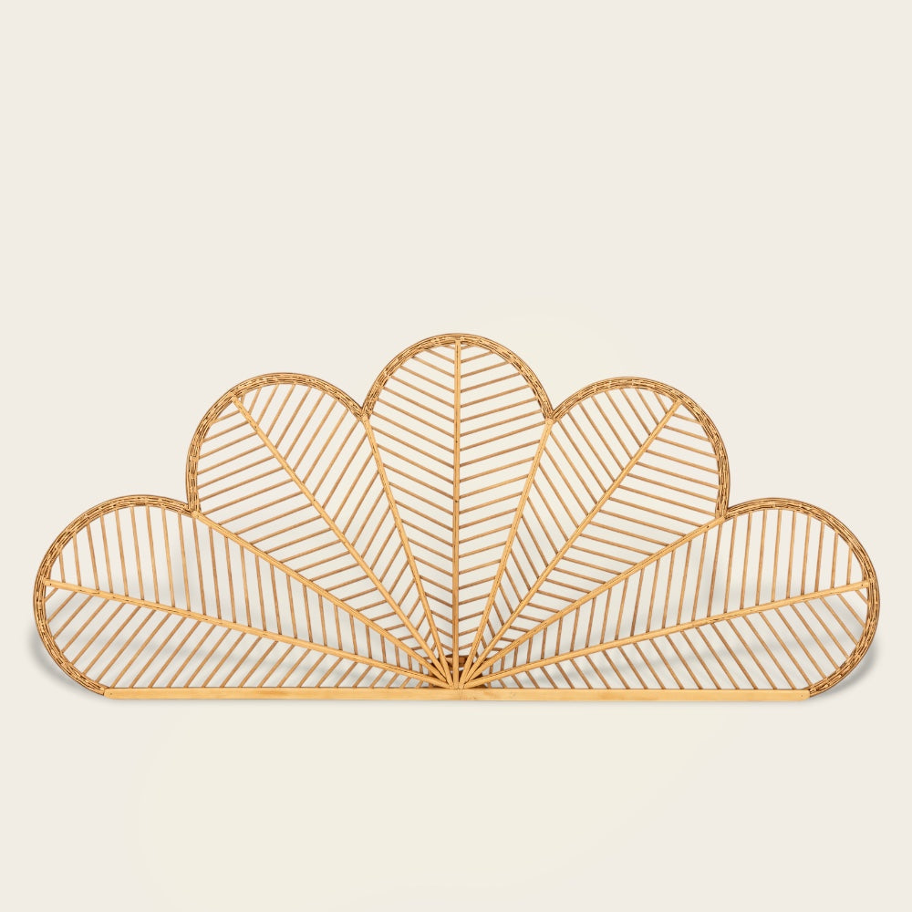 Tête de Lit<br>en Osier en Forme de Paon