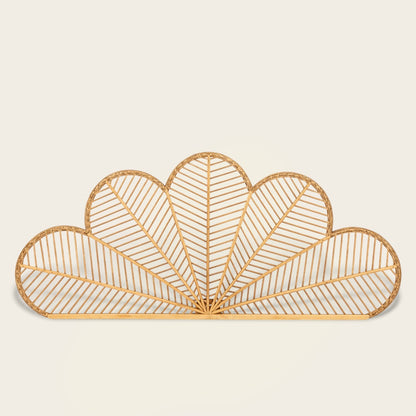 Tête de Lit<br>en Osier en Forme de Paon