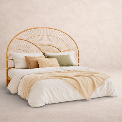 Tête de Lit en Osier<br>en Forme de Feuille