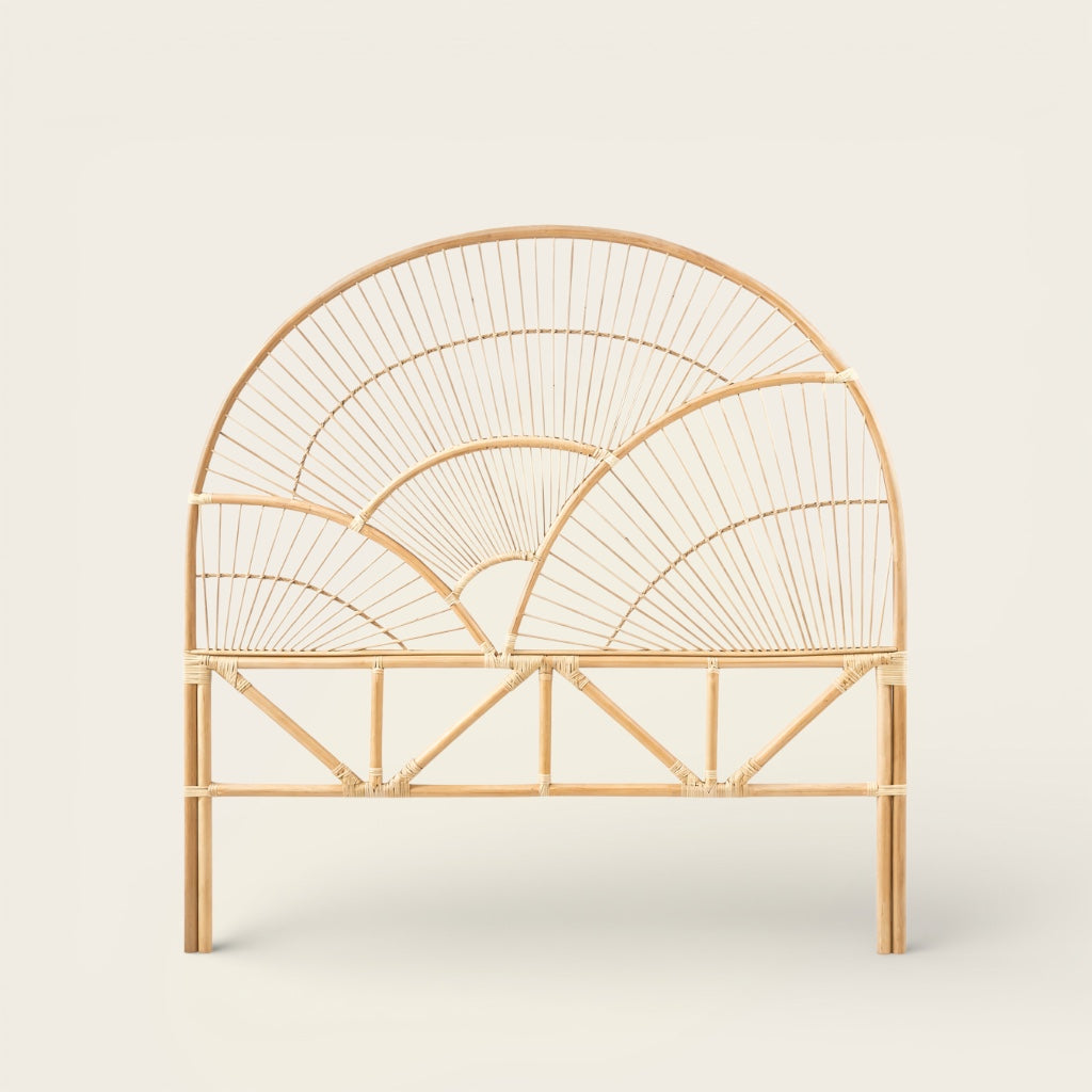 Tête de Lit en Osier<br>en Forme de Feuille