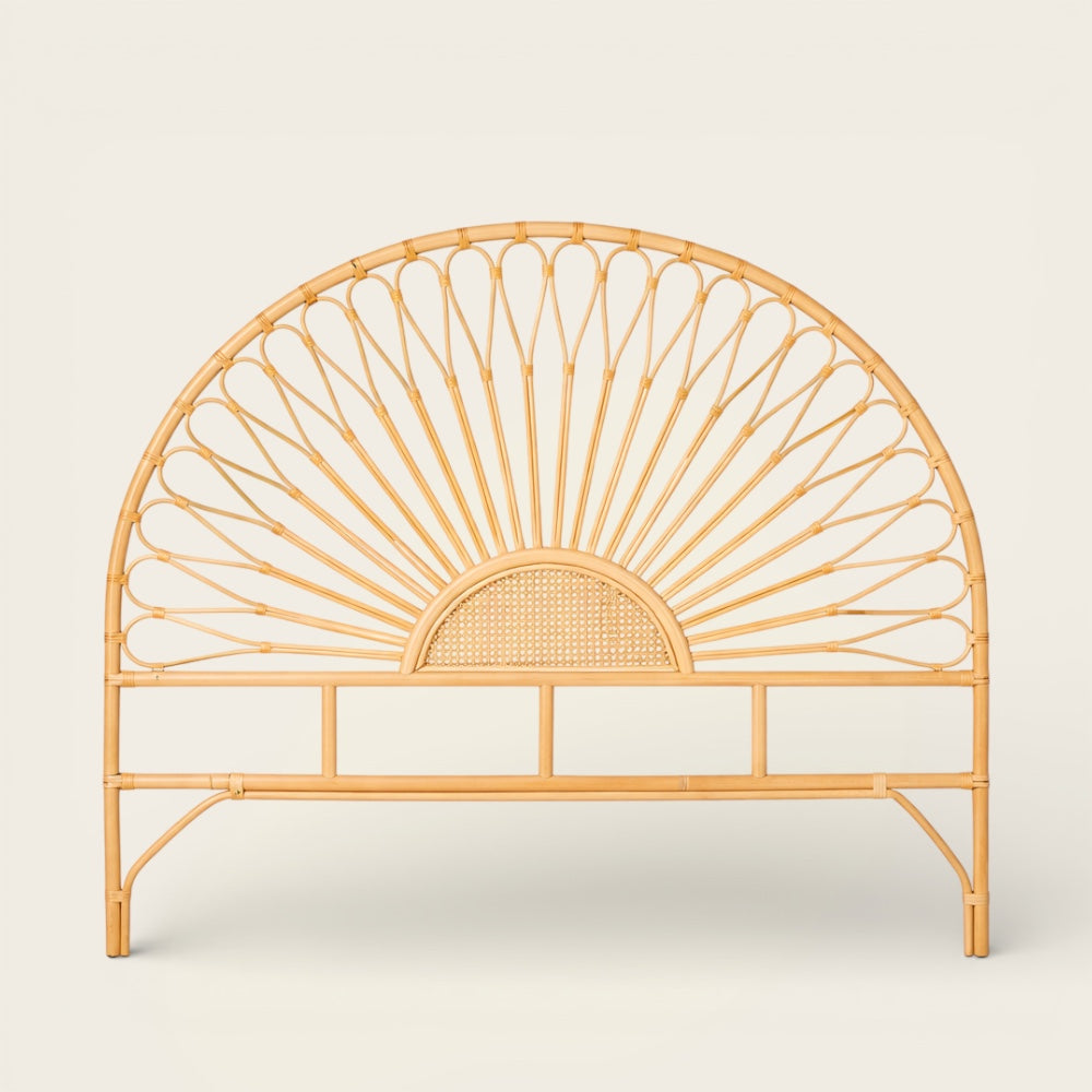 Tête de Lit en Osier<br>en Forme de Fleur