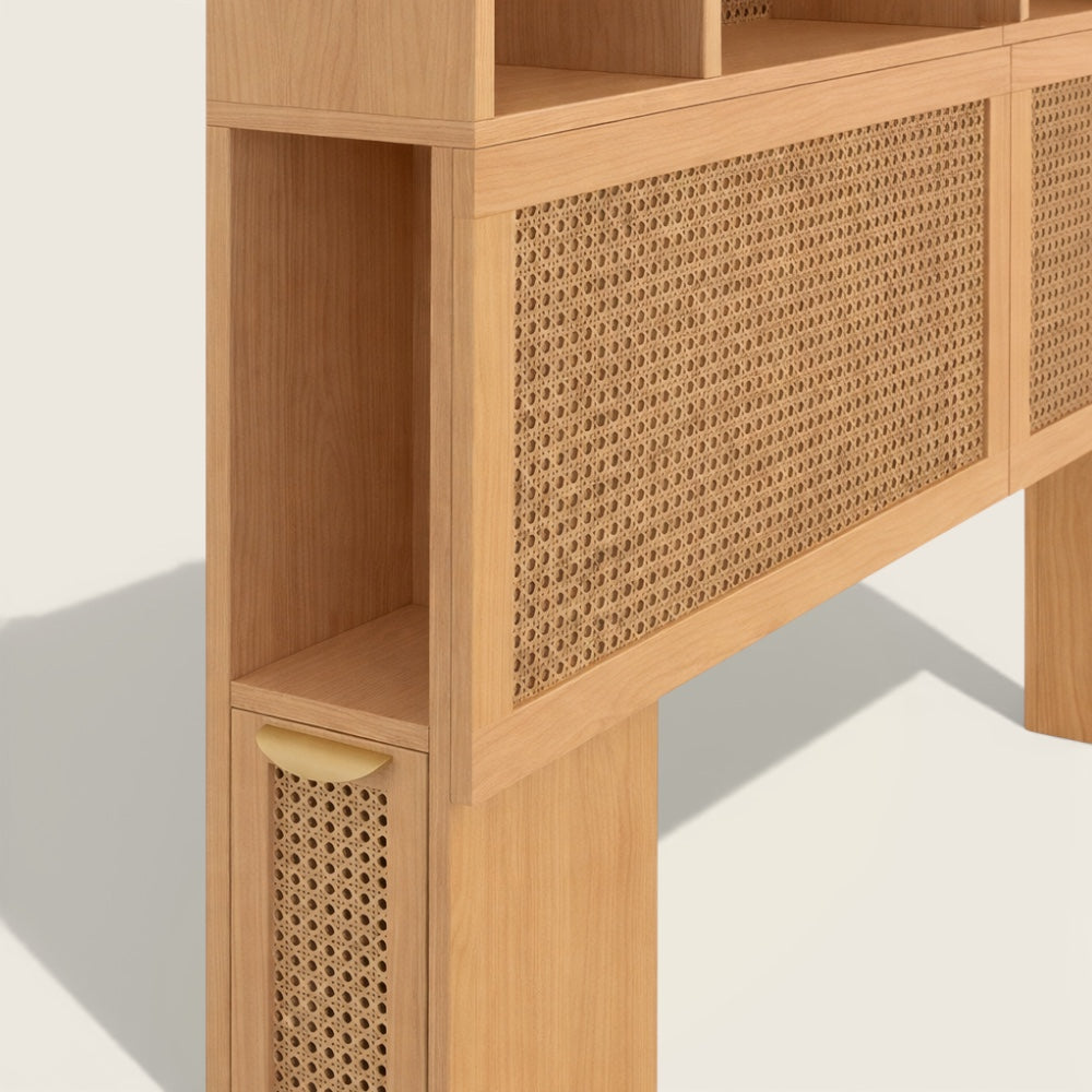 Tête de Lit en Osier<br>avec Rangement