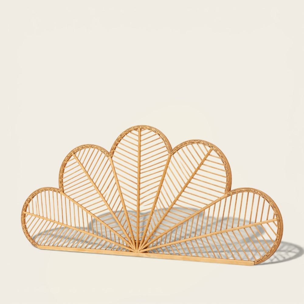 Tête de Lit<br>en Osier en Forme de Paon
