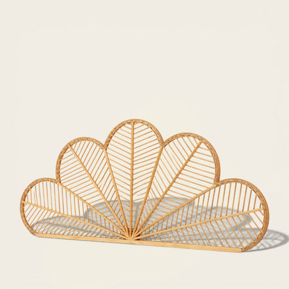 Tête de Lit<br>en Osier en Forme de Paon